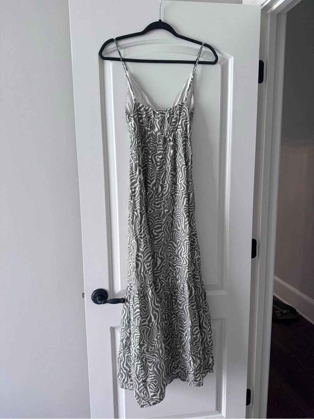 Abercrombie & Fitch Olive Swirl Cutout Maxi Dress